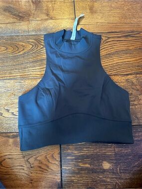 lululemon Black Ribbed High Neck Sports Bra